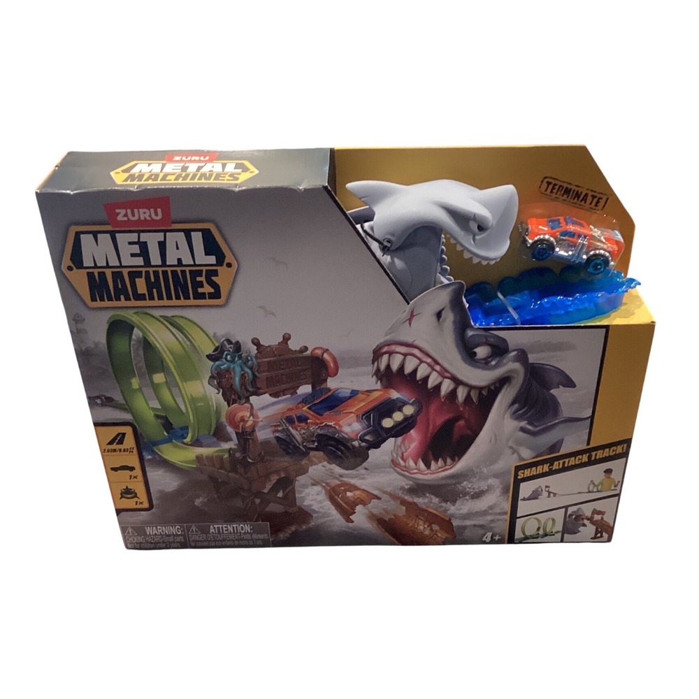Zuru Metal Machines Shark Attack Track Set Double Loop Racing Playset with Car